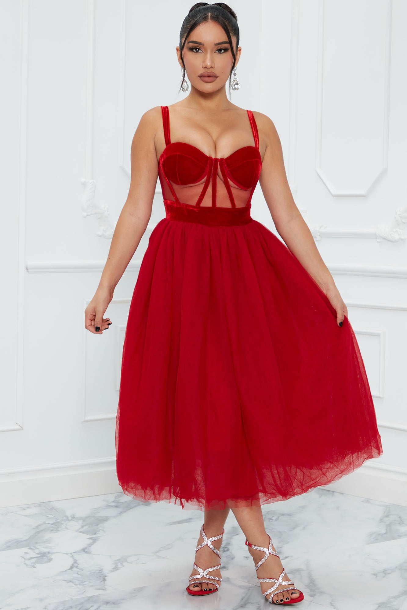 Royal Fantasy Tulle Gown Red