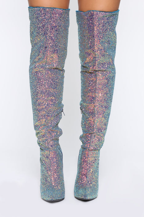 Fashion nova glitter boots on sale
