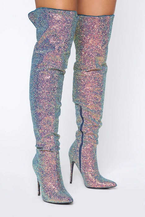 Sequin boots best sale thigh high