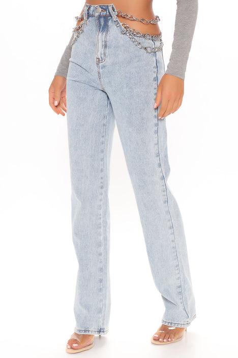 Tall Link By Link Straight Leg Jeans - Light Blue Wash
