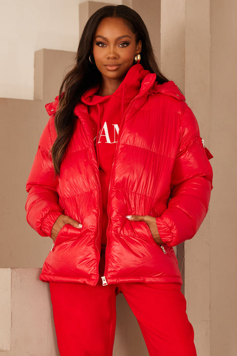 RiRi Short Puffer Jacket Red Fashion Nova Jackets Fashion Nova