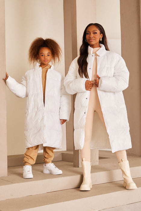 Her Long Puffer Jacket White