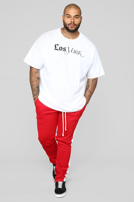 Retro Track Pant Red Fashion Nova Mens Pants Fashion Nova