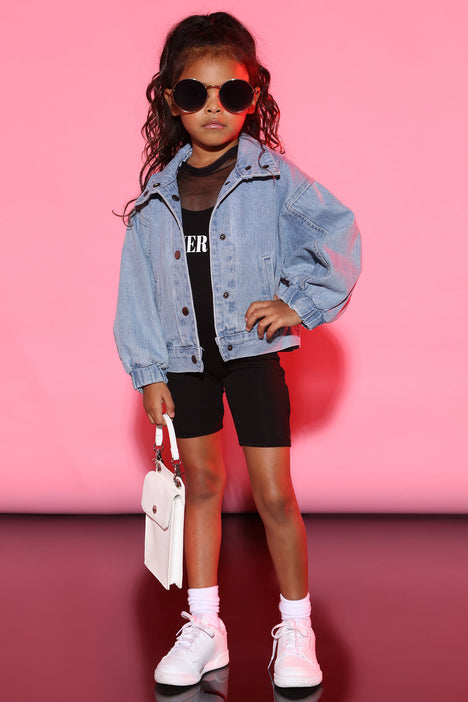 Mini Trixie Girl Denim Jacket Light Blue Wash Fashion Nova