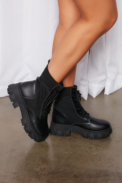 Knit combat boots cheap