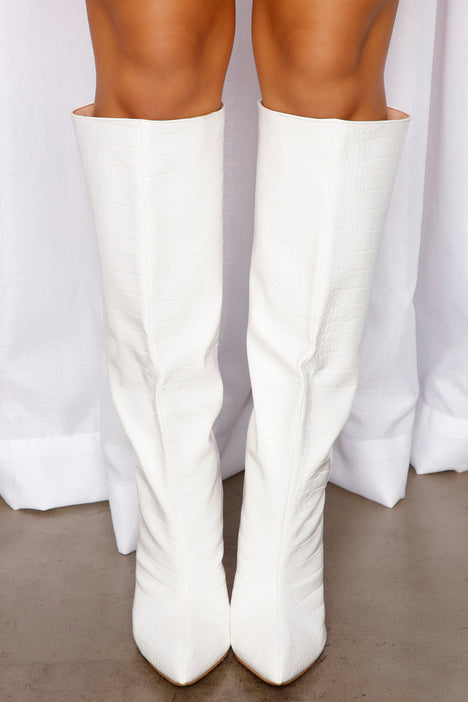 Wifey Type Knee High Boots White Fashion Nova Shoes Fashion