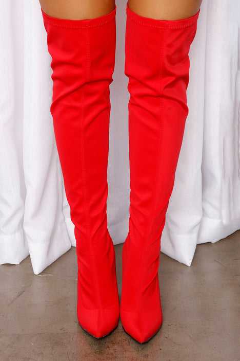 Red boots cheap fashion nova