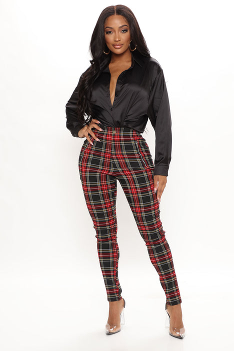 Fashion nova plaid pants sale