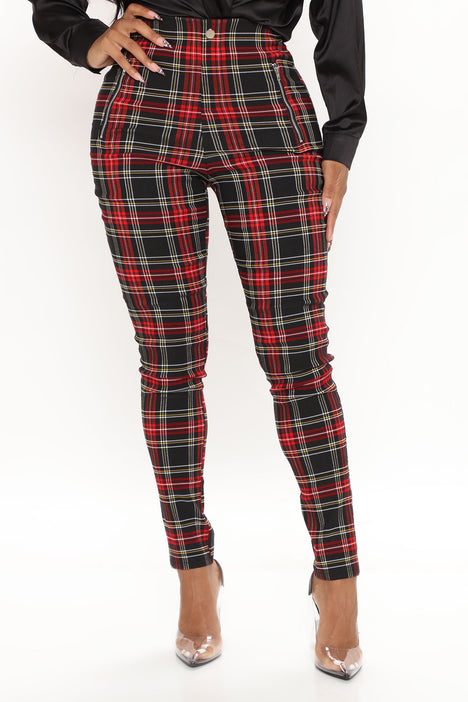 Plaid on sale skinny pant