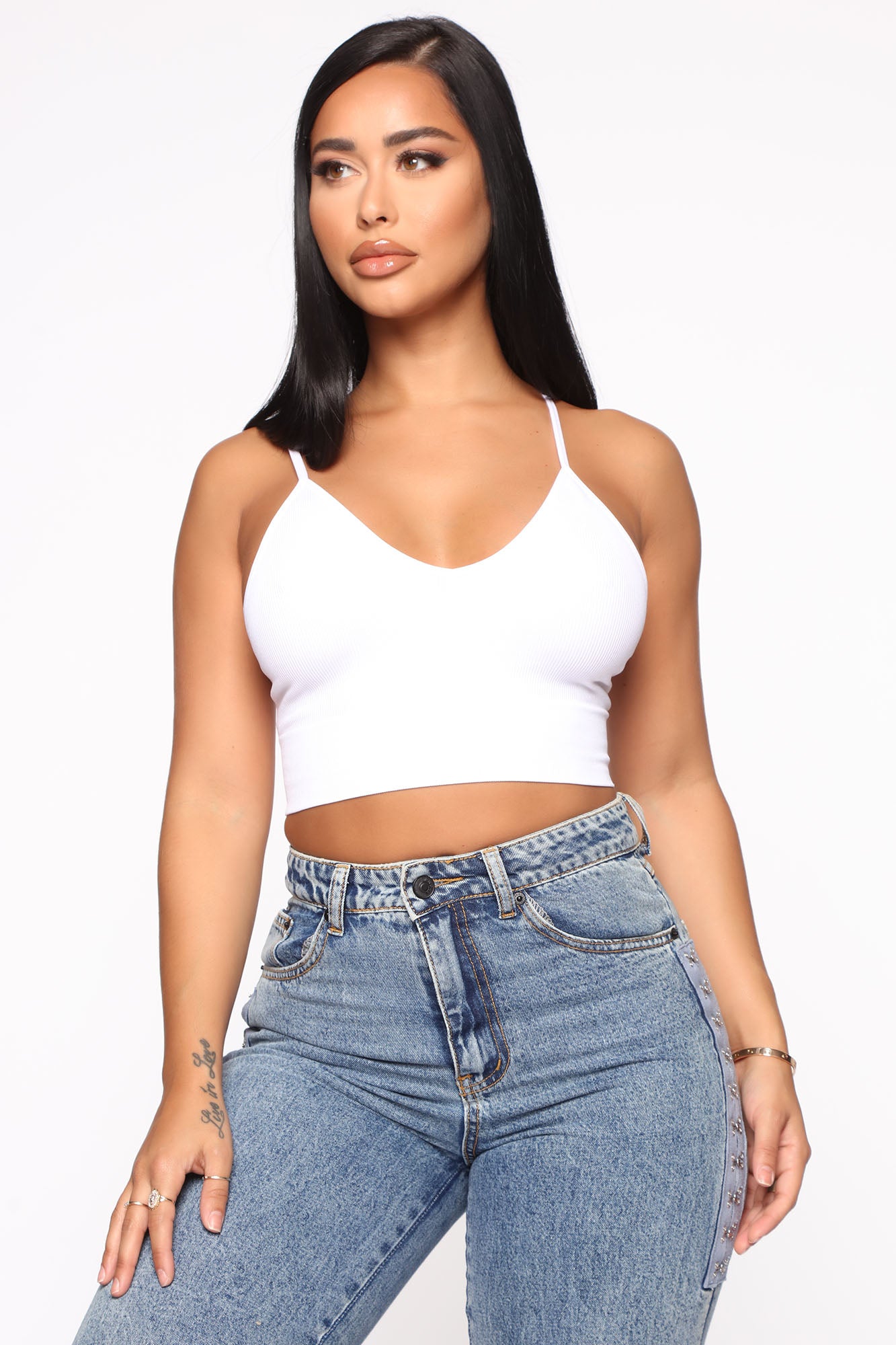 Simply The Best Seamless Cropped Tank - White, Fashion Nova, Basic Tops &  Bodysuits