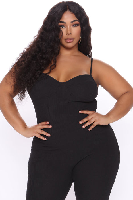 Fashion nova plus clearance size black jumpsuit