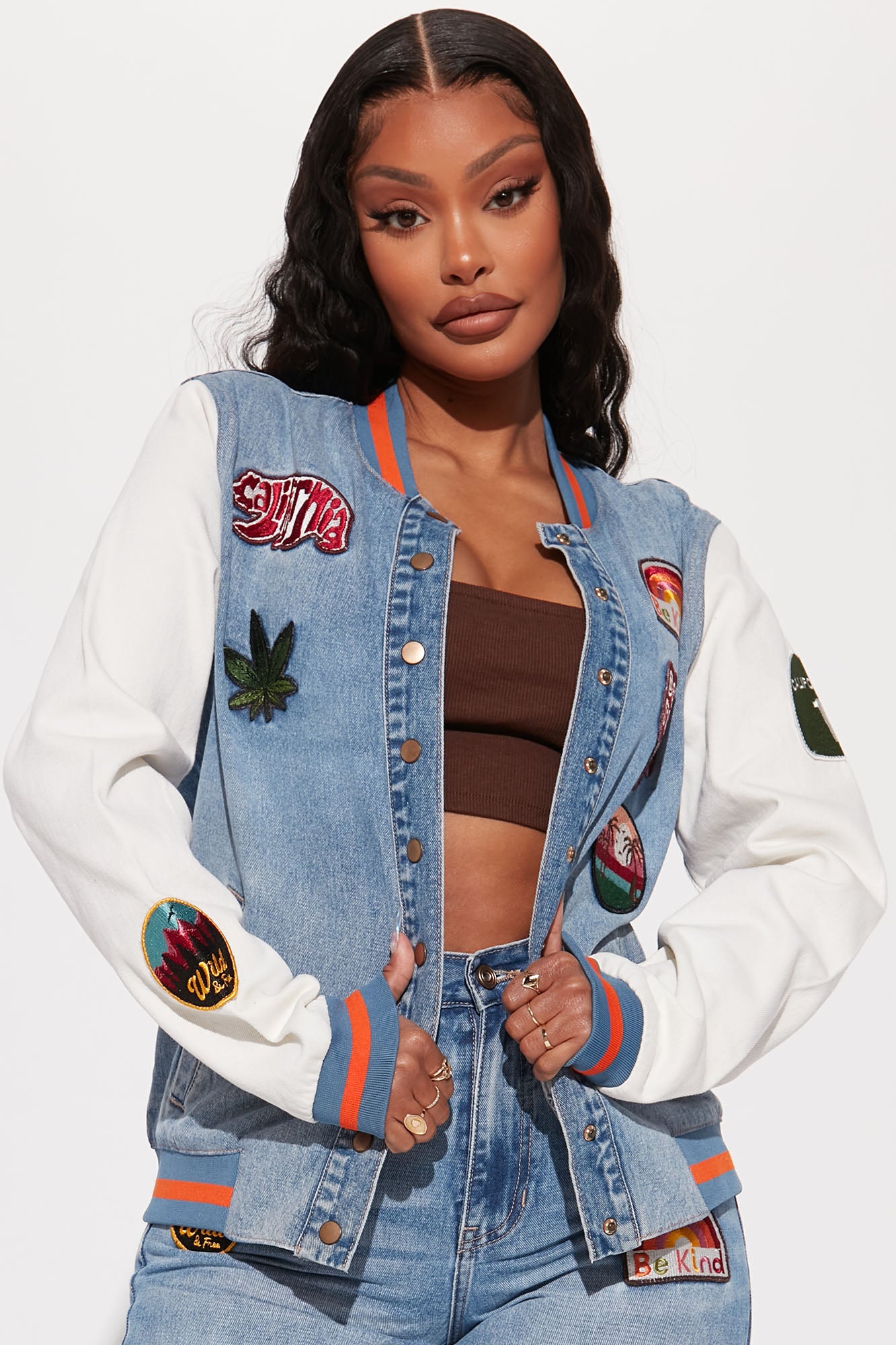 Bomber jacket with patches women's online
