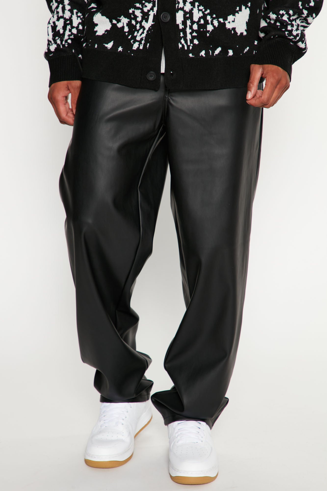 Leather baggy pants cheap