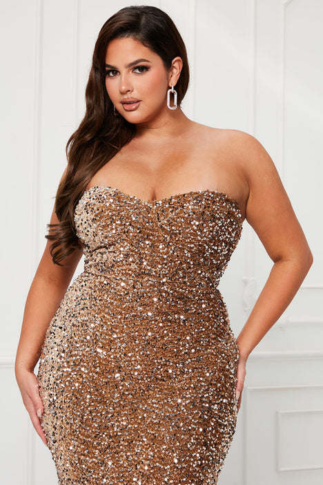 Gold dresses fashion nova on sale