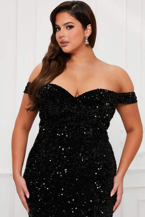 Alora Sequin Maxi Gown - Black, Fashion Nova, Dresses