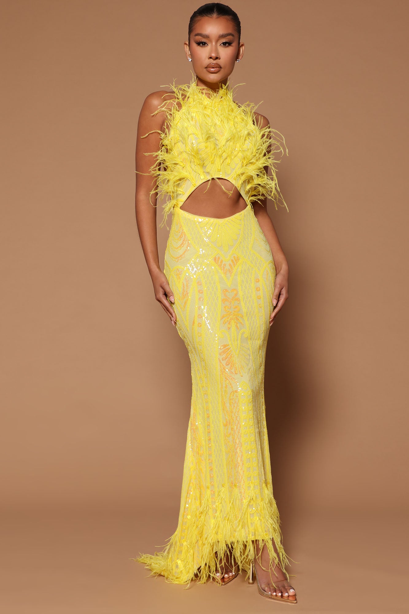 Yellow dress top fashion nova
