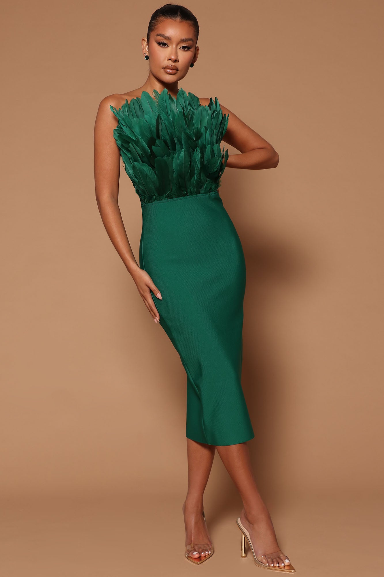 Marianna Bandage Midi Dress Hunter Fashion Nova Luxe
