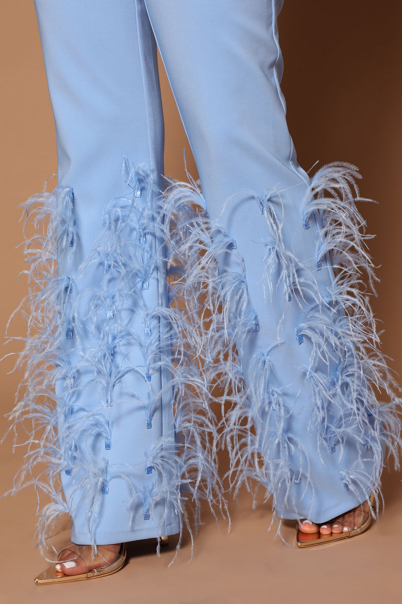 Cici Feather Pant - Light Blue | Fashion Nova, Luxe | Fashion Nova