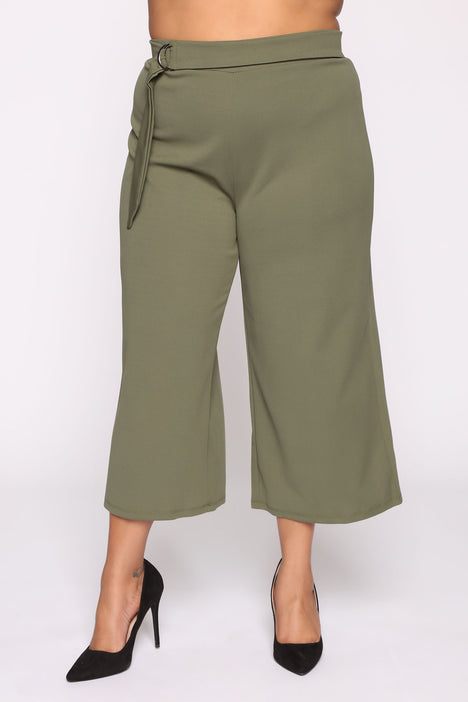 Work But Make It Cute Culotte Pant - Olive