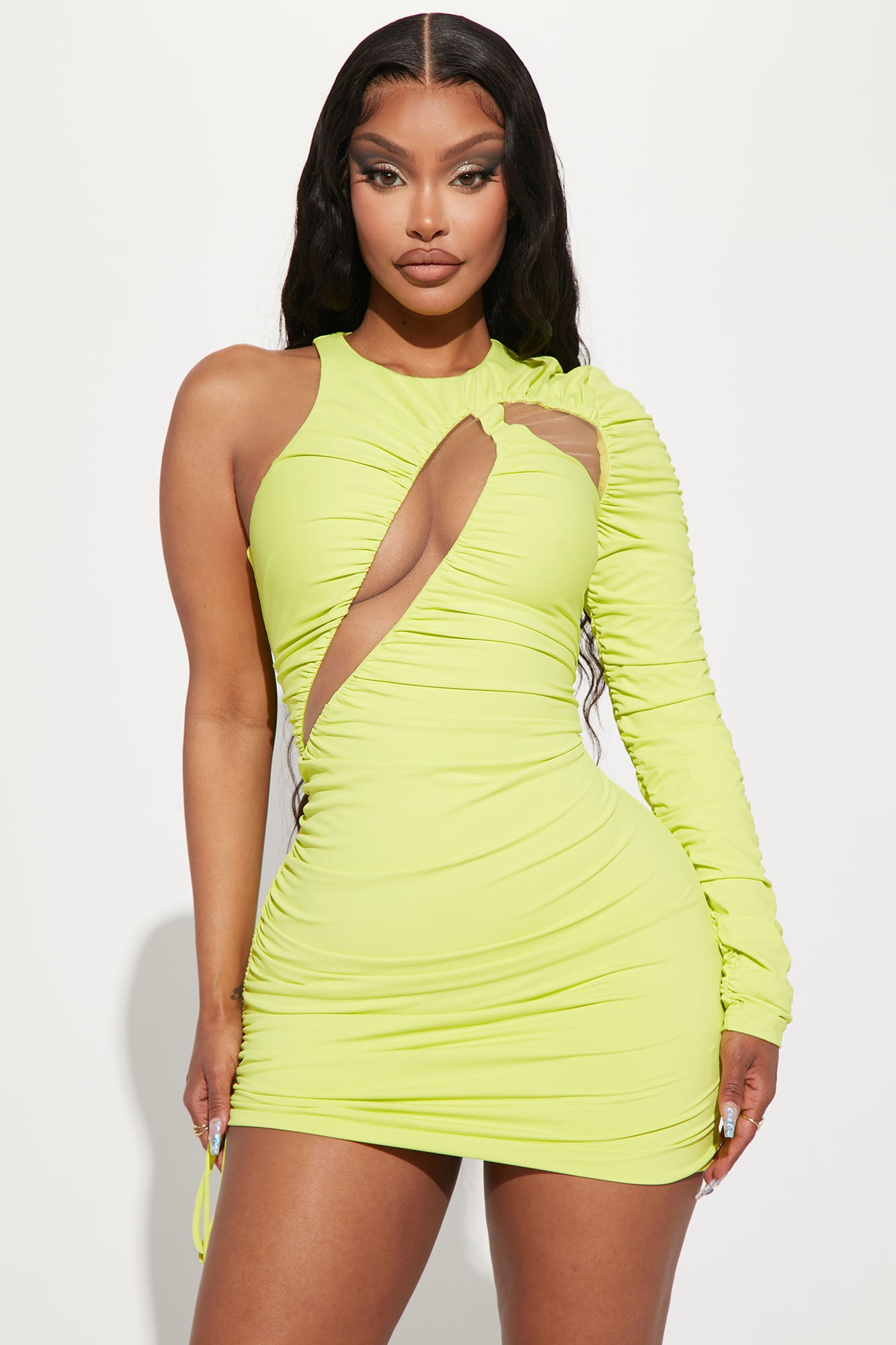 Neon yellow hotsell mini dress