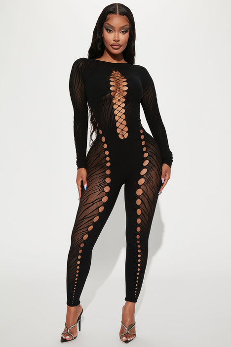 Always Nice Seamless Jumpsuit - Black, Fashion Nova, Jumpsuits