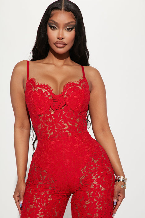Red fashion nova jumpsuit new arrivals