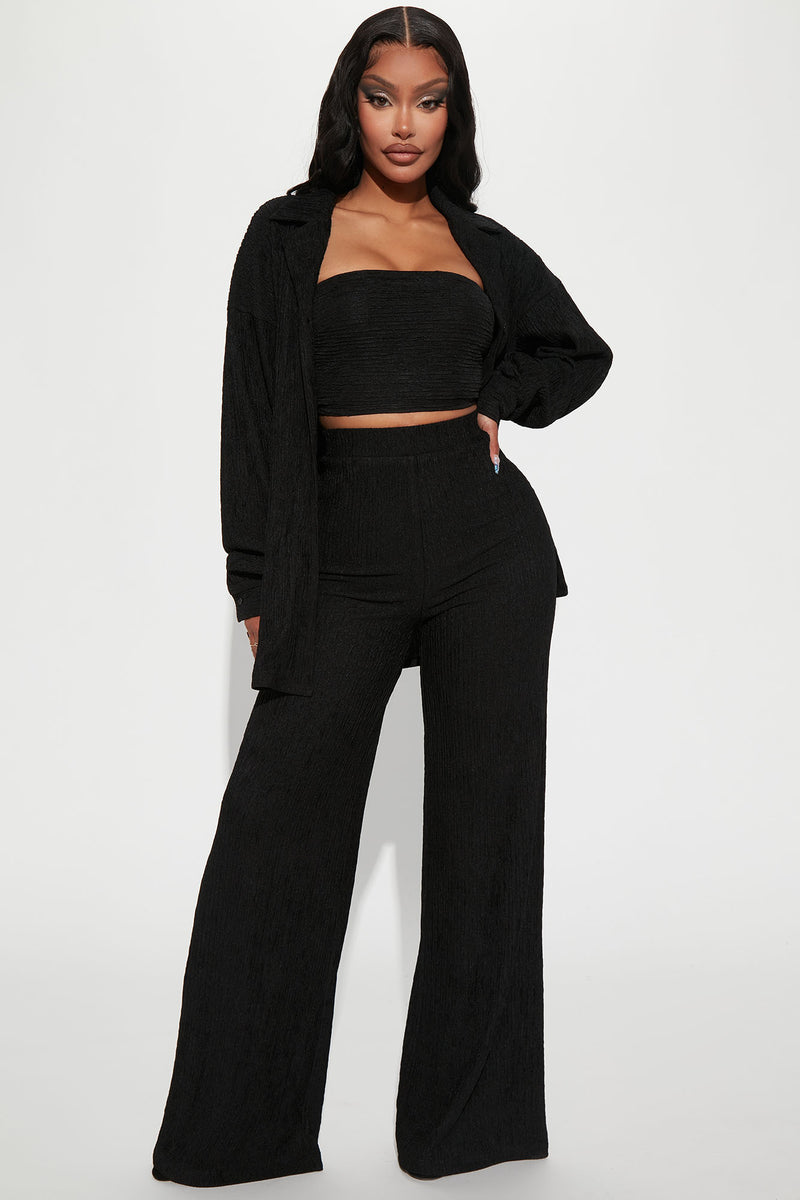 Brielle 3 Piece Pant Set - Black | Fashion Nova, Matching Sets ...