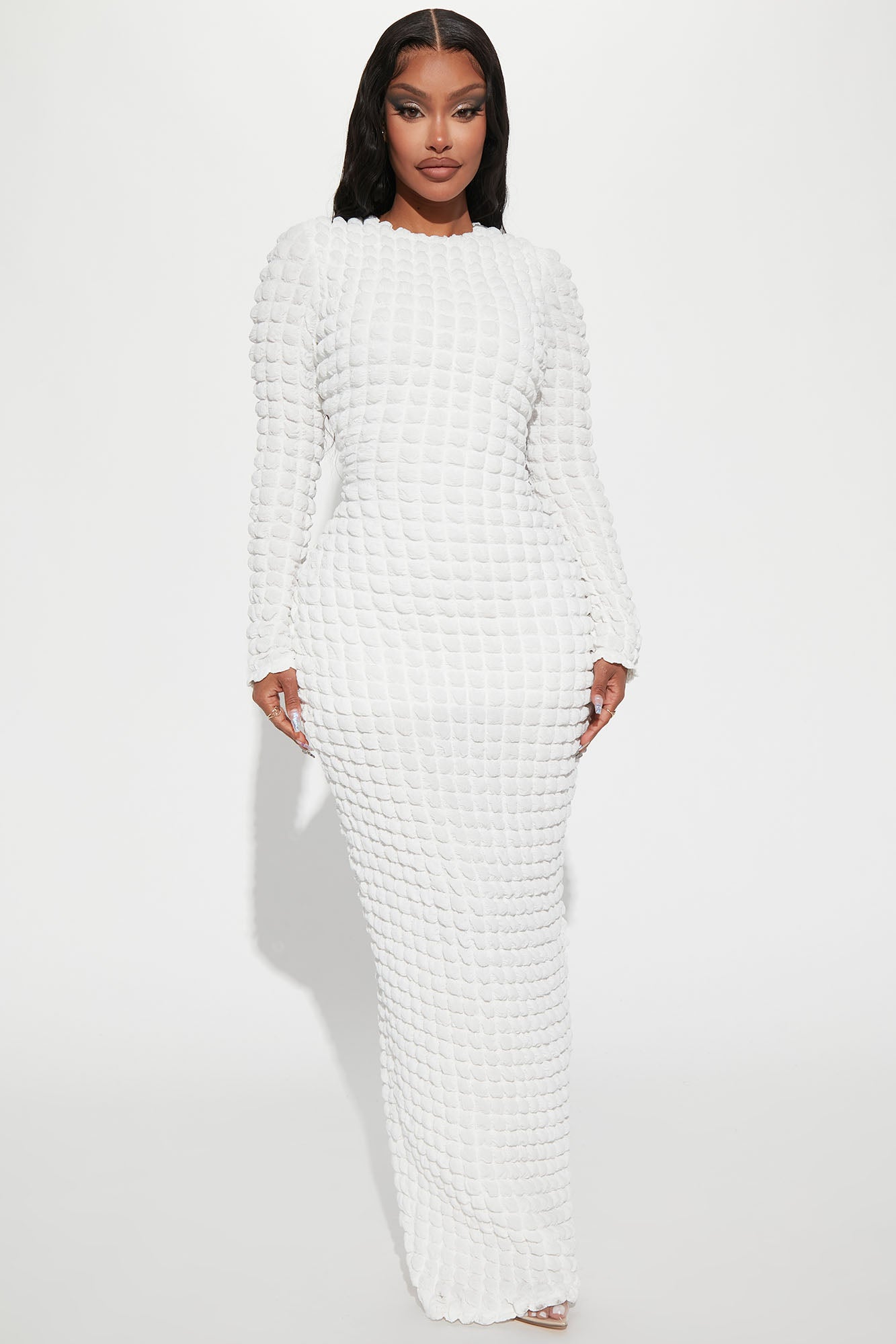 Fashion nova long dresses white hot sale