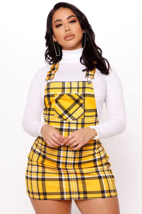 Lasula yellow outlet tartan skirt