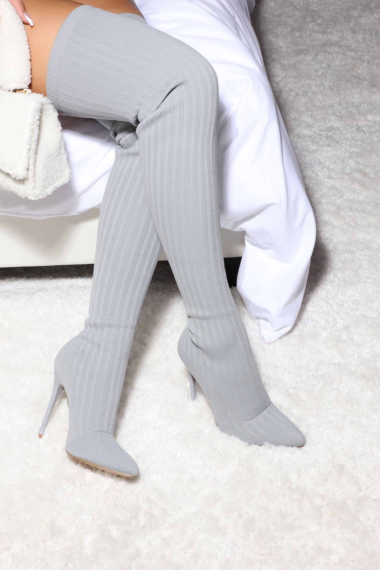 Grey knit clearance boots