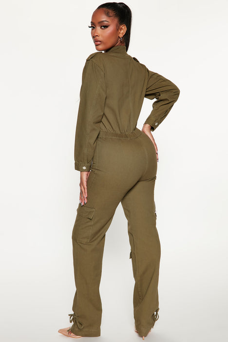Fashion nova sale olive green jumpsuit