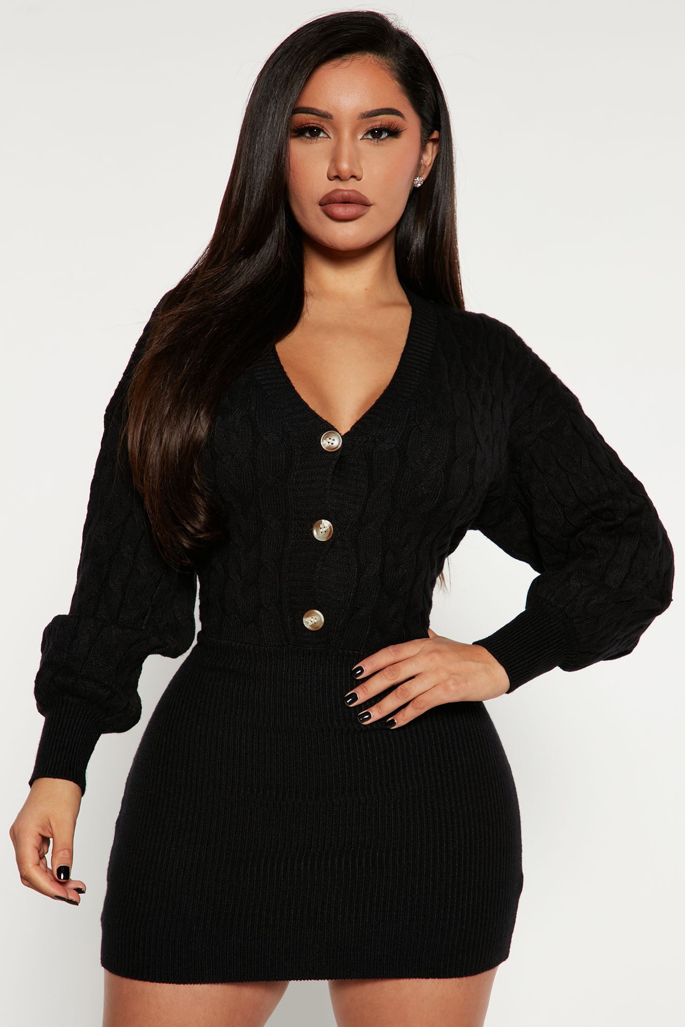 Michelle Sweater Mini Dress Black Fashion Nova Dresses
