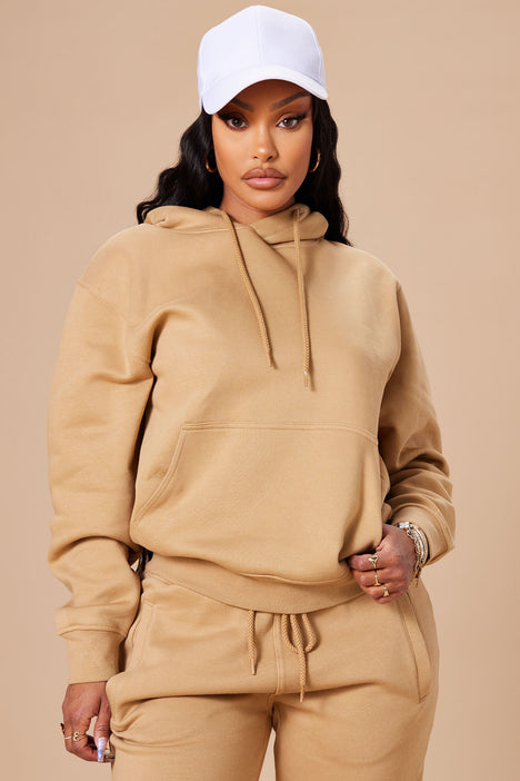 Stole Your Boyfriend's Oversized Hoodie - Nude, Fashion Nova, Knit Tops