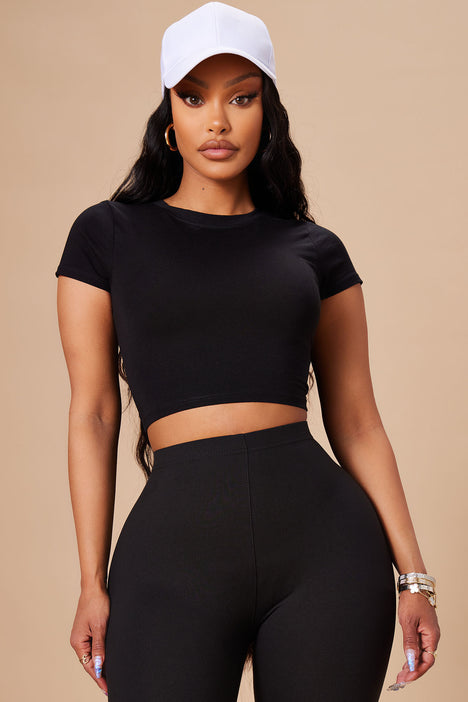 Robin Crop Top - Black, Fashion Nova, Basic Tops & Bodysuits