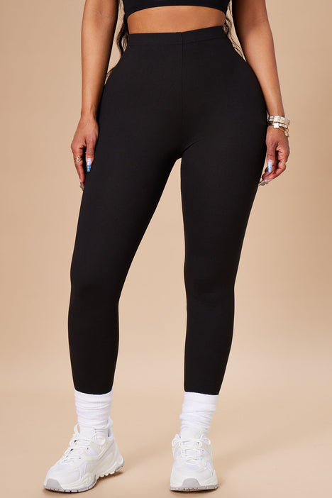 Everyday Basic Yoga Foldover Pants - Black, Fashion Nova, Leggings