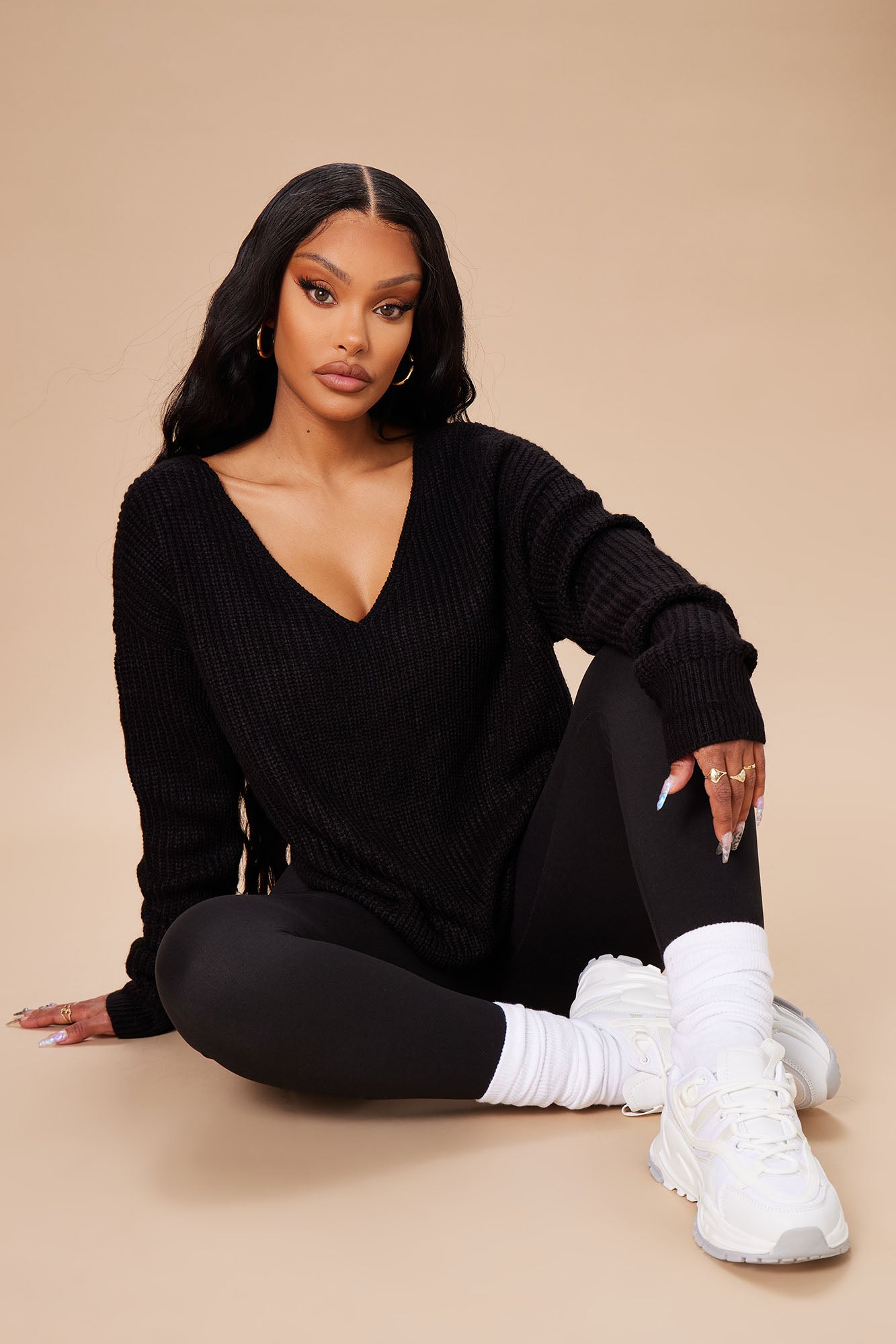 Falls Favorite Girl Sweater II Black Fashion Nova Sweaters