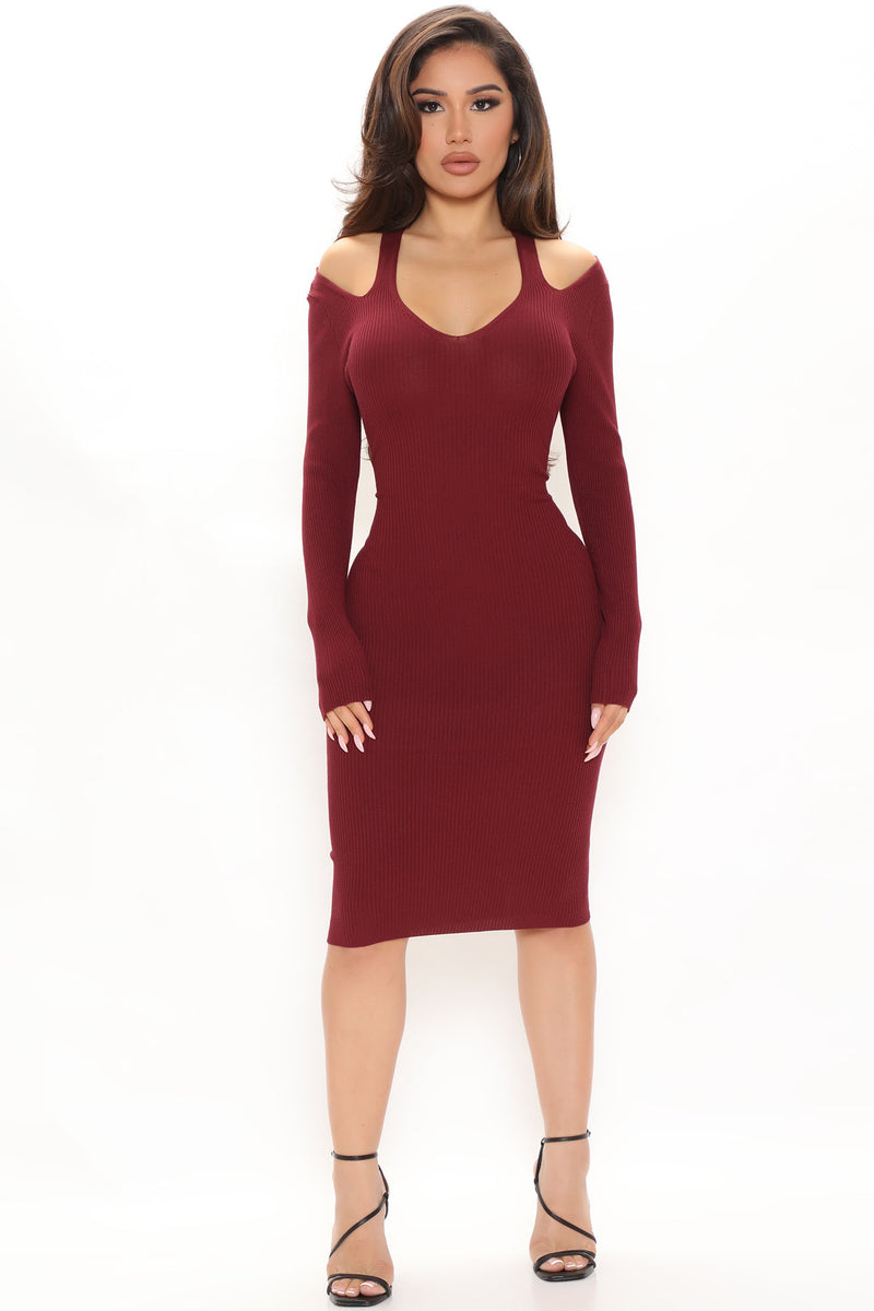 Pumpkin Patch Sweater Midi Dress - Wine | Fashion Nova, Dresses ...