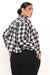Push Your Buttons Cropped Plaid Top - Black/White