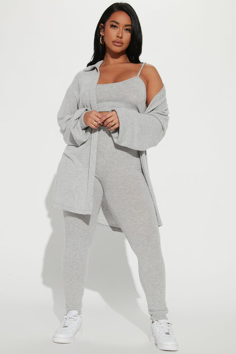 Easy Weekend 3 Piece Legging Set - Heather Grey, Fashion Nova, Matching  Sets