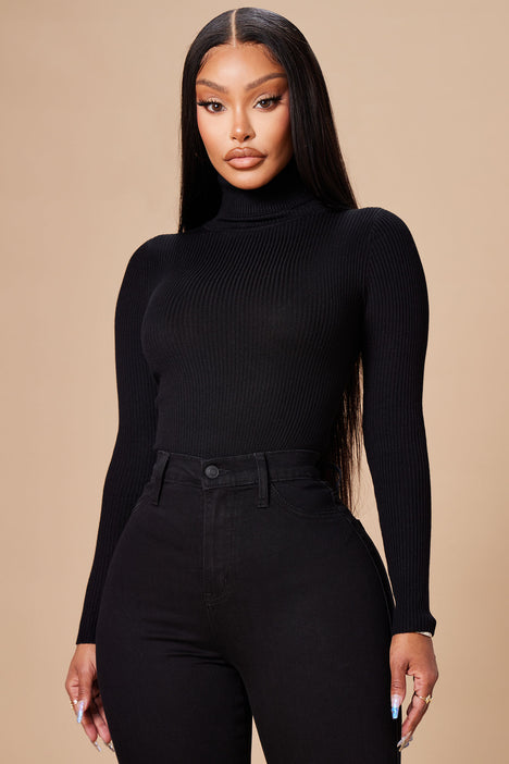 Tara Turtle Neck Sweater Black Fashion Nova Sweaters