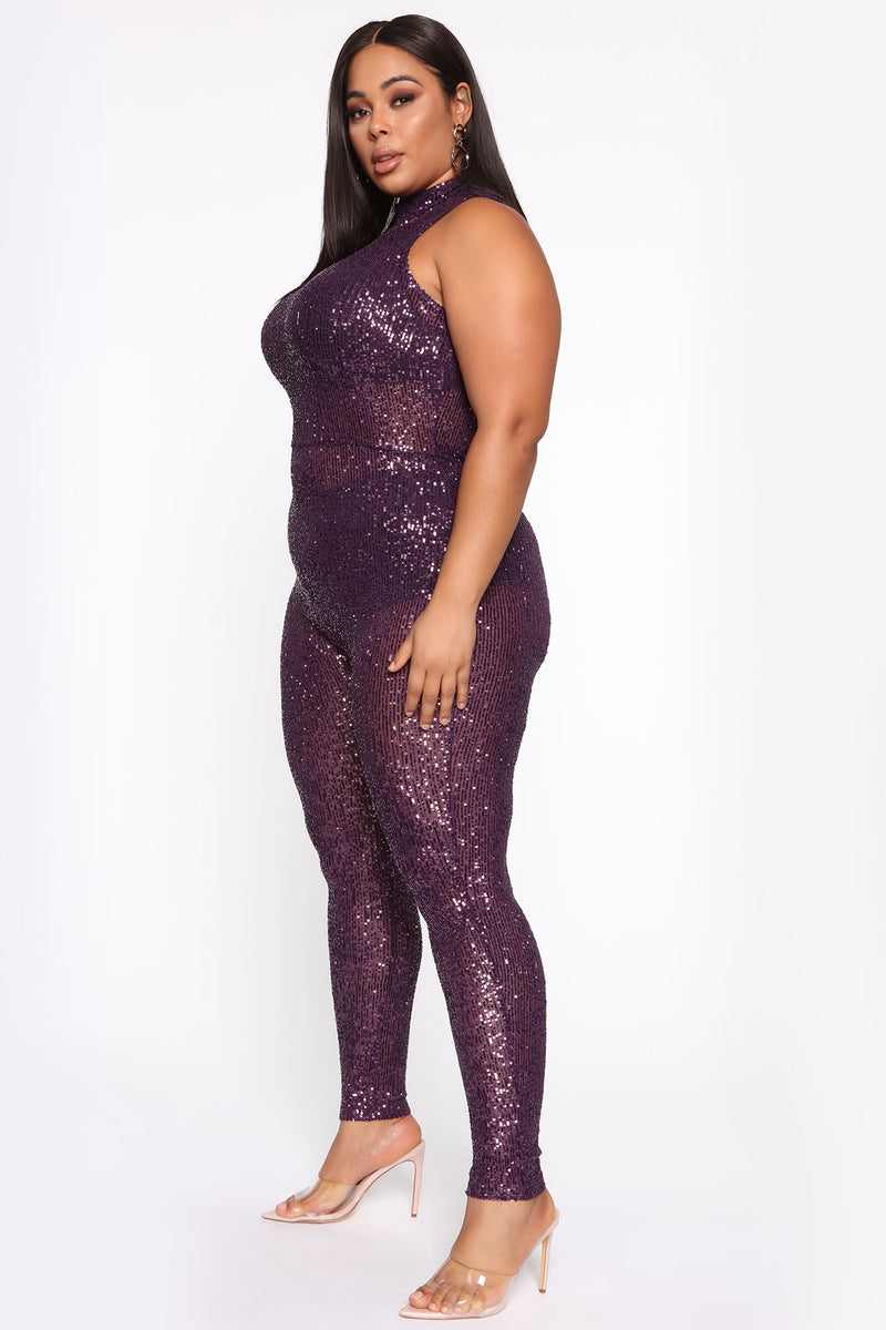 Brighter Than A Star Sequin Jumpsuit - Purple | Fashion Nova, Jumpsuits ...