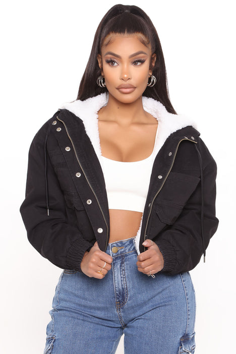 Cropped jacket sales fashion nova