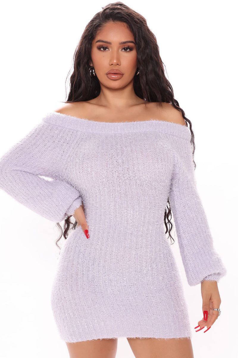 Bella Off Shoulder Sweater Dress - Lilac | Fashion Nova, Dresses ...