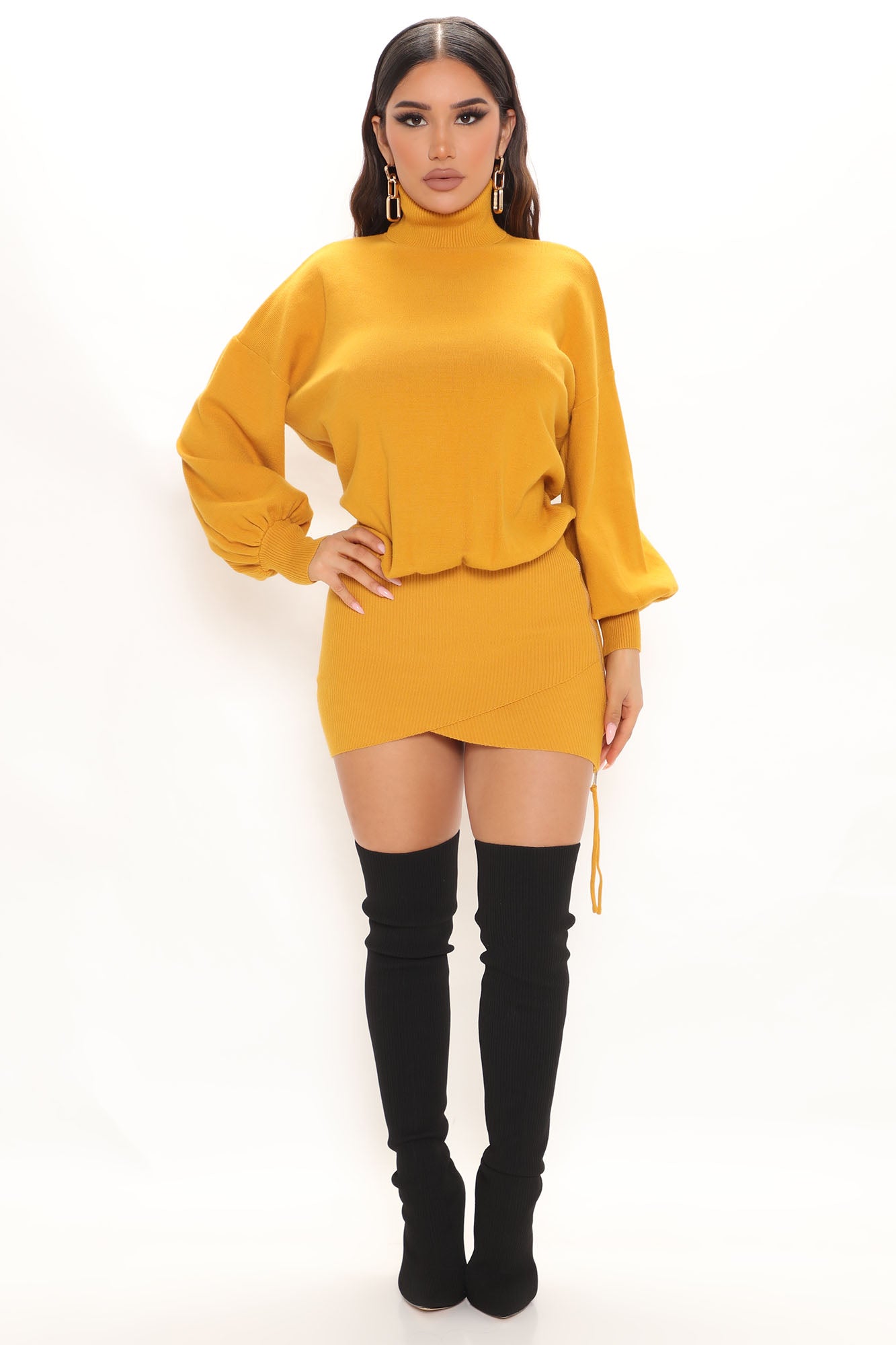Mustard winter dress sale