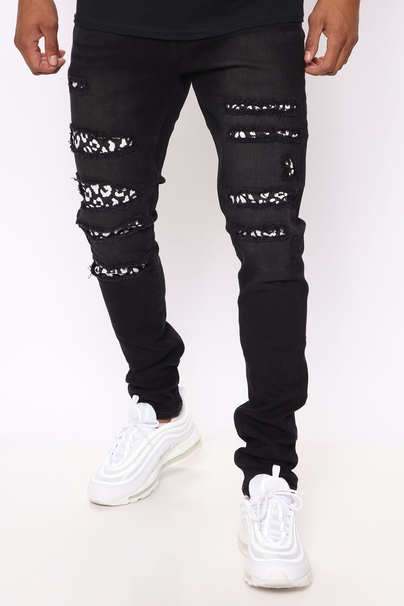 Stay Real Ripped Stacked Skinny Jeans - Black, Fashion Nova, Mens Jeans