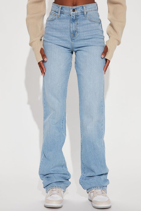 Tall Can t You Relax Straight Leg Jeans Light Wash Fashion