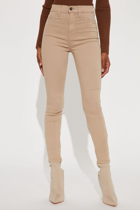 Tall Classic High Waist Skinny Jeans - Khaki