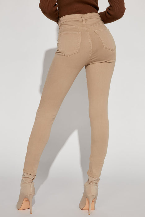 Tall Classic High Waist Skinny Jeans Khaki