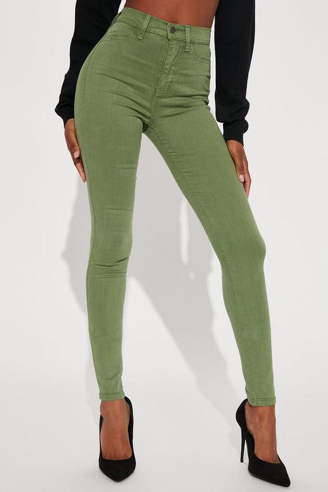 Tall Classic High Waist Skinny Jeans - Olive