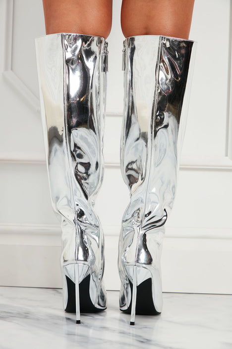 Silver chrome boots hotsell